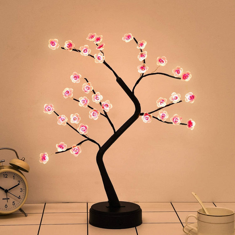 LED Tabletop Bonsai Tree Light Touch Switch DIY Artificial Light Tree Lamp Decoration for Gift Home Decor Battery/USB Operated