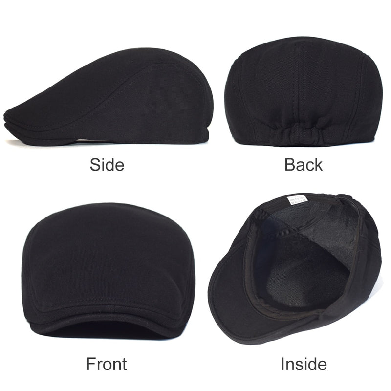 Cotton Newsboy Caps Men Women Hat Soft Casual Beret Solid Unisex Retro Hat Driver Flat Cap The waiter Cap
