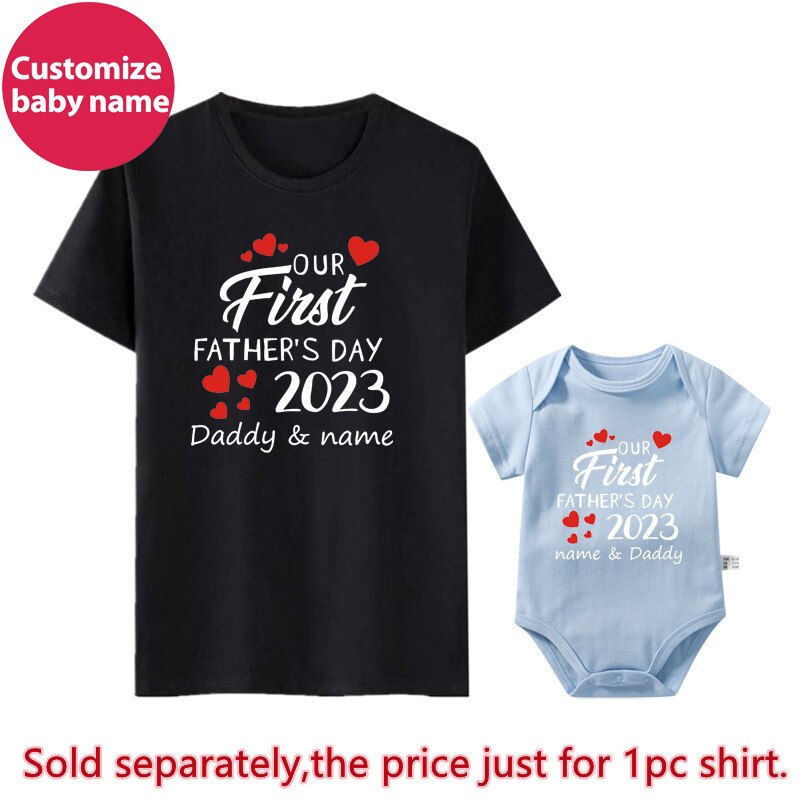 Personalized Father's Day Gifts: Matching Family Outfits with Custom Names for Dad and Kids in 2023