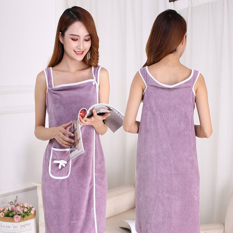 Women Large Bathrobe Quick Dry Wearable Microfiber Soft Bathrobes Plush Thick Absorbent Winter Night Sleepwear Dressing Gown