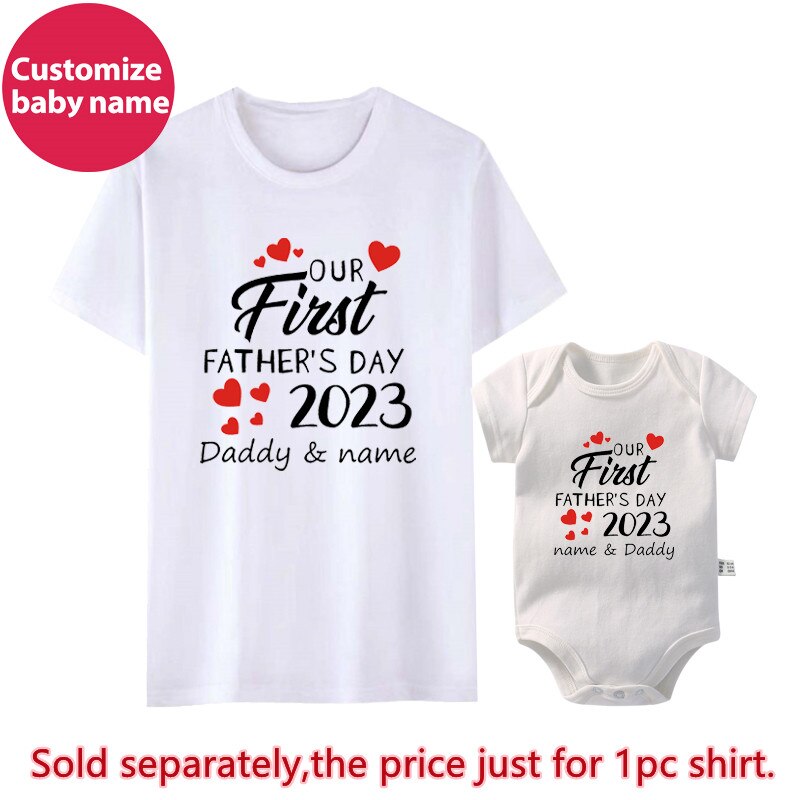Personalized Father's Day Gifts: Matching Family Outfits with Custom Names for Dad and Kids in 2023