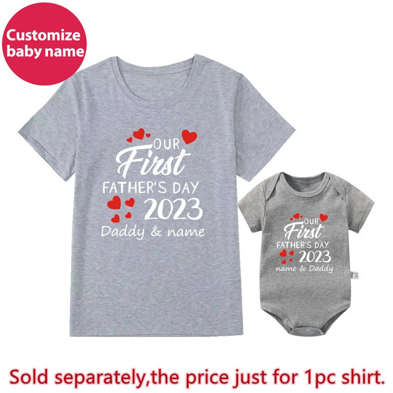 Personalized Father's Day Gifts: Matching Family Outfits with Custom Names for Dad and Kids in 2023