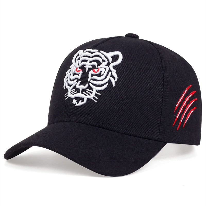 New Cotton Black Tiger Embroidery Baseball Cap Men Women Hip Hop Hat Summer Leisure Trucker Caps Unisex Snapback Hats Gorras