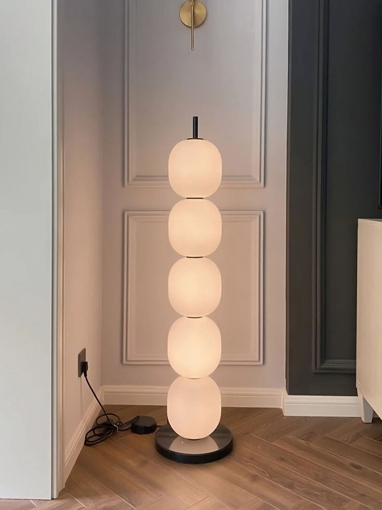 Nordic Gourd String Floor Lamp Modern Living Room Bedroom Study Famous Place White Glass Lampshade Designer Decor Floor Light