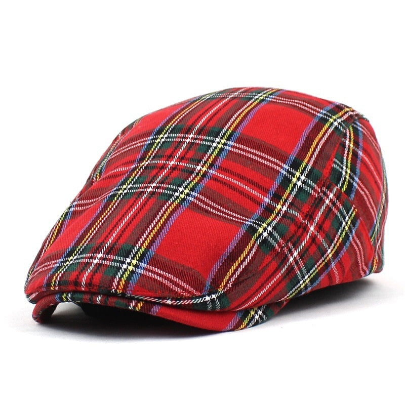Spring Autumn Hats Adjustable Plaid Beret Hats Men Women Unisex Plain Berets Newsboy Hat Peaked Cap Casual Forward Caps 2021