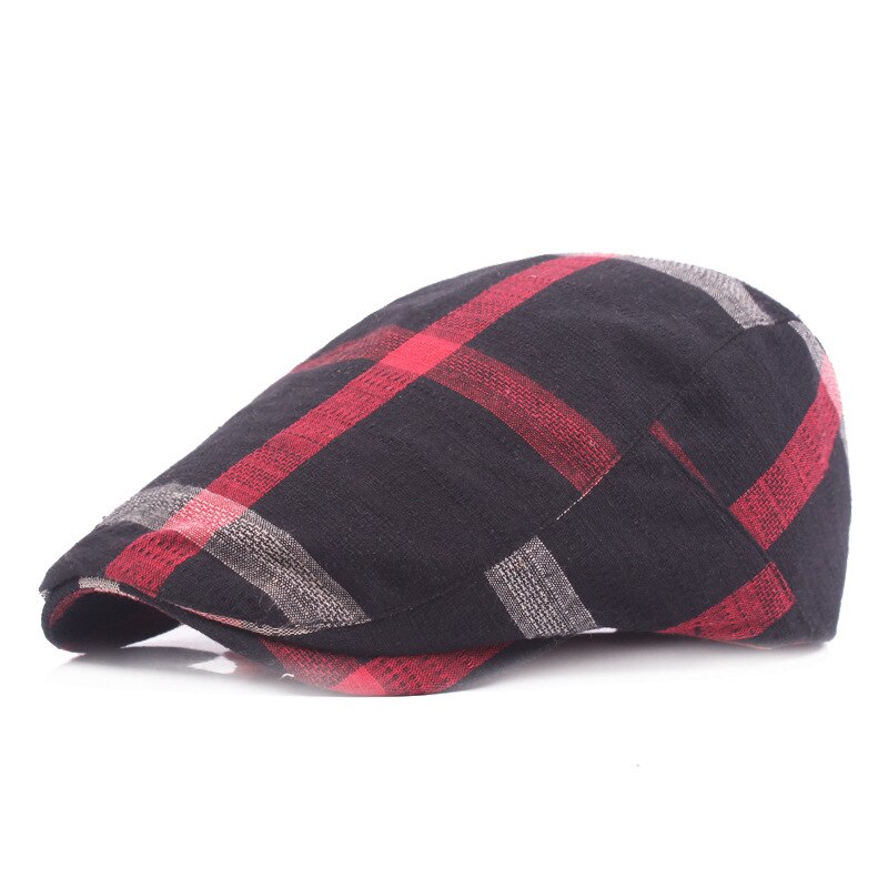 Spring Autumn Hats Adjustable Plaid Beret Hats Men Women Unisex Plain Berets Newsboy Hat Peaked Cap Casual Forward Caps 2021