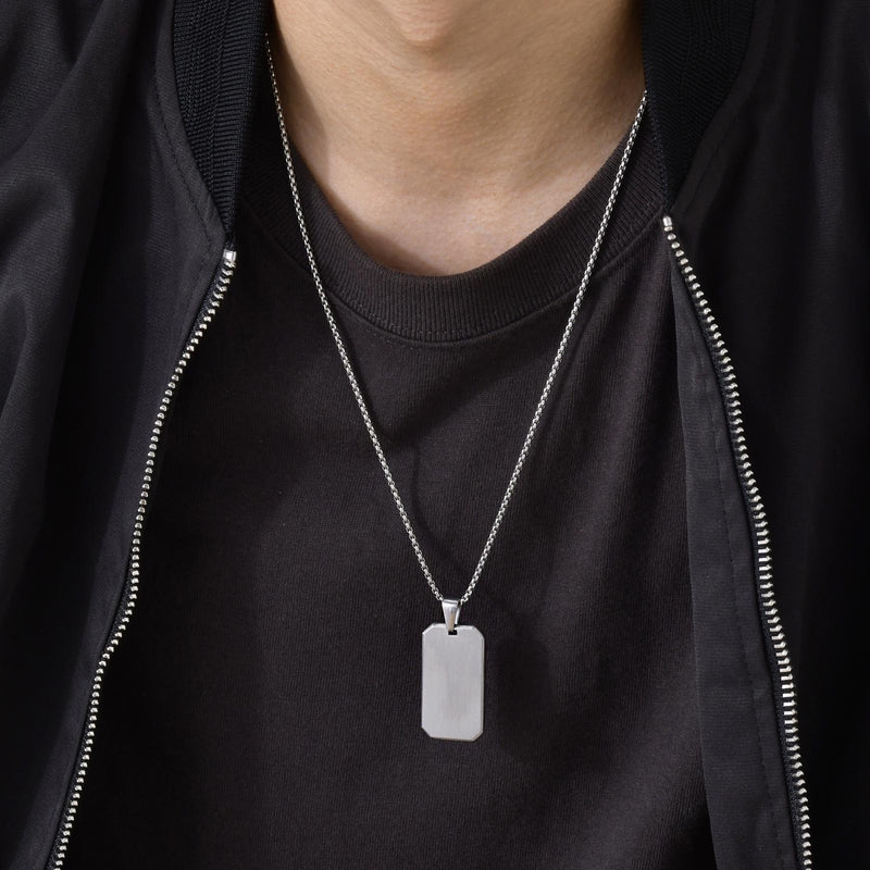 Unleash Your Best Friend's Style with our Waterproof Stainless Steel Dog Tag Necklaces - The Perfect Gift for Men on any Occasion!