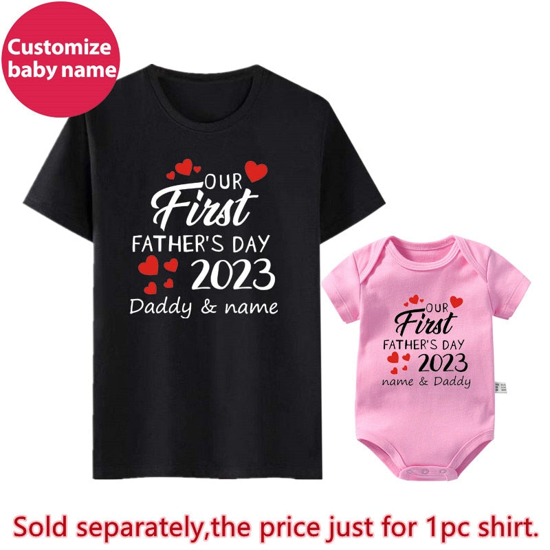 Personalized Father's Day Gifts: Matching Family Outfits with Custom Names for Dad and Kids in 2023