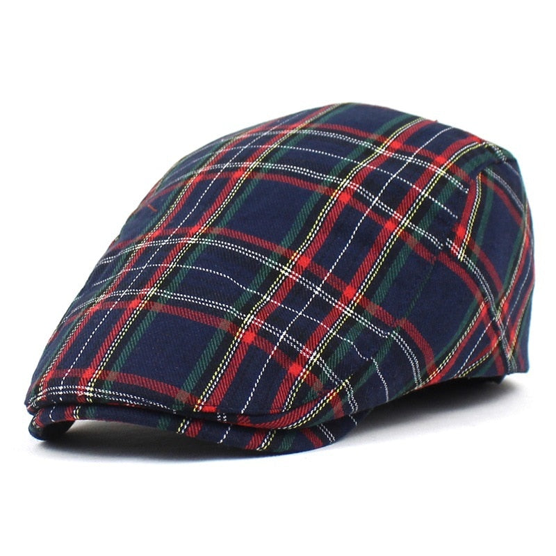 Spring Autumn Hats Adjustable Plaid Beret Hats Men Women Unisex Plain Berets Newsboy Hat Peaked Cap Casual Forward Caps 2021