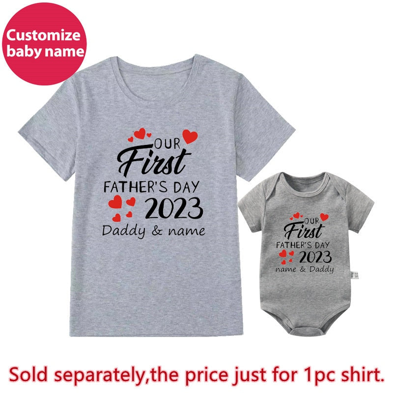 Personalized Father's Day Gifts: Matching Family Outfits with Custom Names for Dad and Kids in 2023