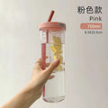 Cute Water Bottle With Foldable Straw 700ML Water Bottle Fruit Tea Built-in Filter Cup Portable Office Drinkware Outdoor Shaker