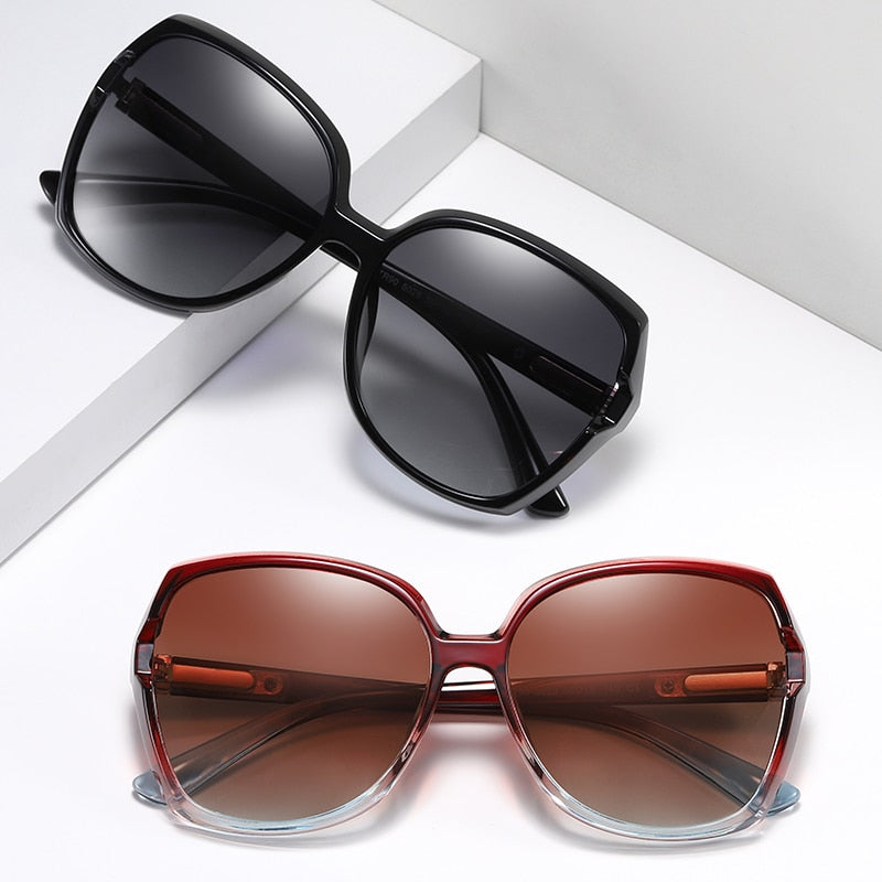 BARCUR Oversize TR90 Sunglasses Women Polarized UV400  Sunglasses Ladies Shades with Gradient Lens lunette de soleil femme