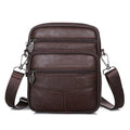 Men&#39;s Leather Shoulder Waist Bag Multi-function Mobile Phone Bag Head Layer Cowhide Body Bag Male Chest Bag Shoulder Bag