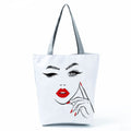 Customize Fashion Women Elegant Red Lips Print Tote Hipster Trend Chic Handbags Ladies Creativity Simple Practical Shoulder Bag