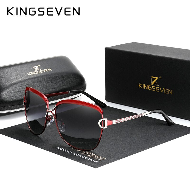 KINGSEVEN Polarized Ladies Sunglasses Women Gradient Lens Round Sun Glasses Square Luxury Brand Oculos Lunette De Soleil Femme