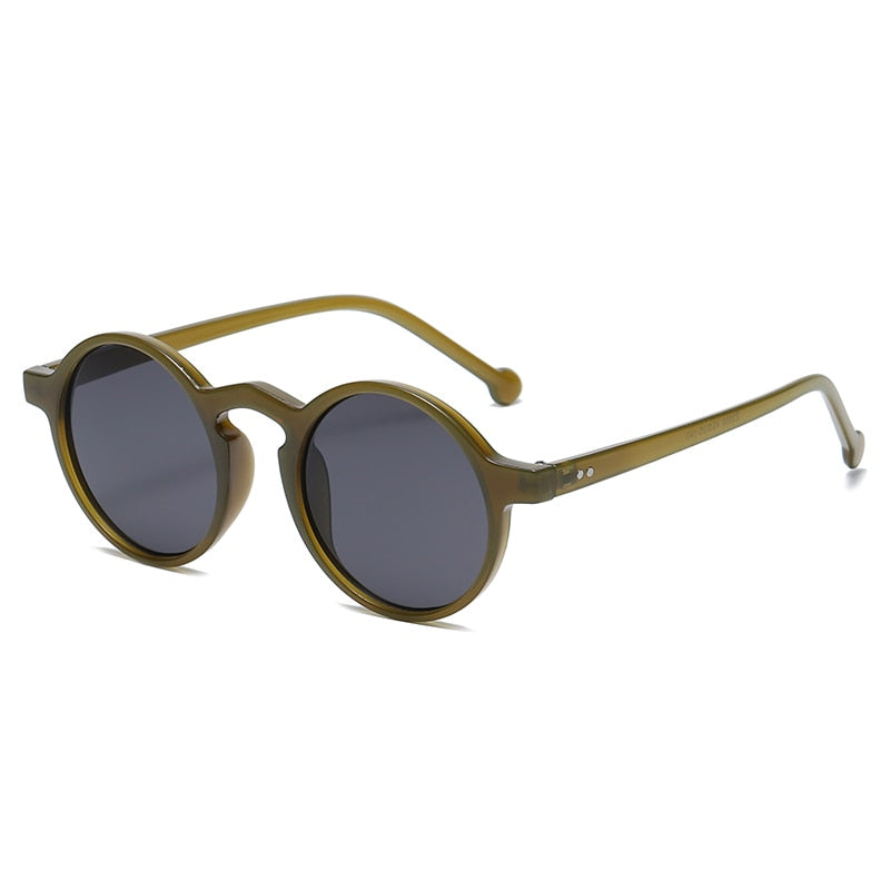Retro Round Sunglasses Women Brand Designer Classic Vintage Small Frame Sun Glasses Ladies Black Driving Eyewear Korean Style