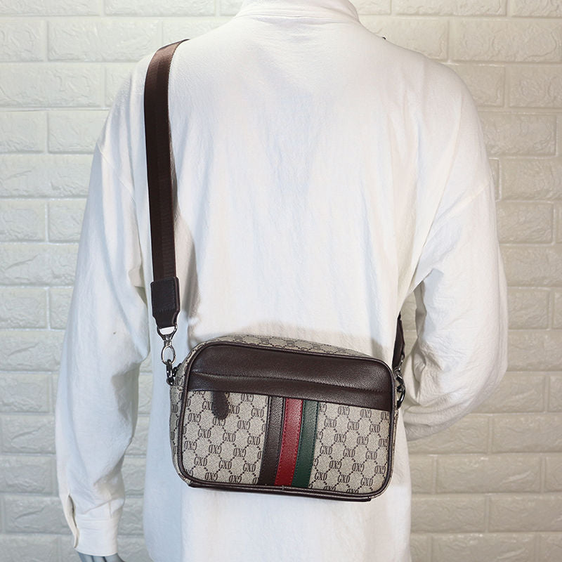 New Fashion Men Small Square Messenger Bag Luxury Brand Design Leather Shoulder Crossbody Bag for Male Travel Handbag and Purse