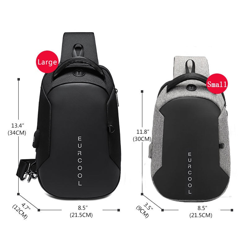 Multifunction Crossbody Chest Bag Men USB Charging Port Messengers Pack Waterproof Sling Shoulder Bags For Male Bolsas masculina