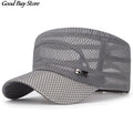 Mesh Baseball Cap Casual Flat Breathable Hat Adjustable Outdoor Sun Hats Men Snapback Male Summer Gorras Streetwear Trucker Cap