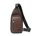 New Men&#39;s Chest Bags Luxury Designer Plaid Leather Shoulder Crossbody Bag Fashion Business Male Small Zipper Sling Chest Pack