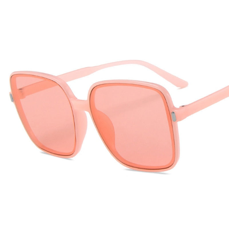 New Square Sunglasses Women Vintage Blue Pink Clear Lens Sun Glasses Female Fashoin Rivet Retro Brand Mirror Eyeglasses