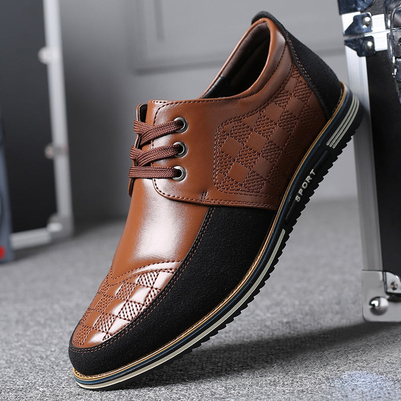 High Quality Big Size Casual Leather Shoes Men Business Breathable Men Leather Shoes Fashion Brand Casual Men Shoes Black