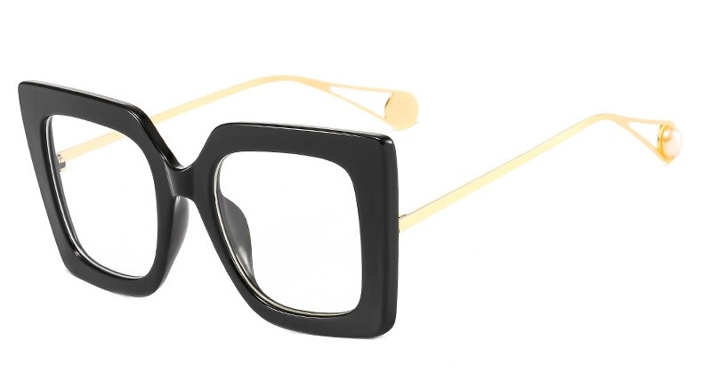 eye glasses for women trendy 2021 Oversized Square Black Fashion Glasses Frame Fashion Transparent Spectacles for Women Eyewear