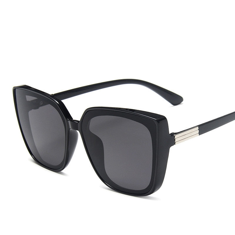 Fashion Plastic Cat Eye Women Oversized Sunglasses Brand Designer Vintage Retro Mirror Sun Glasses For Female UV400 Oculos