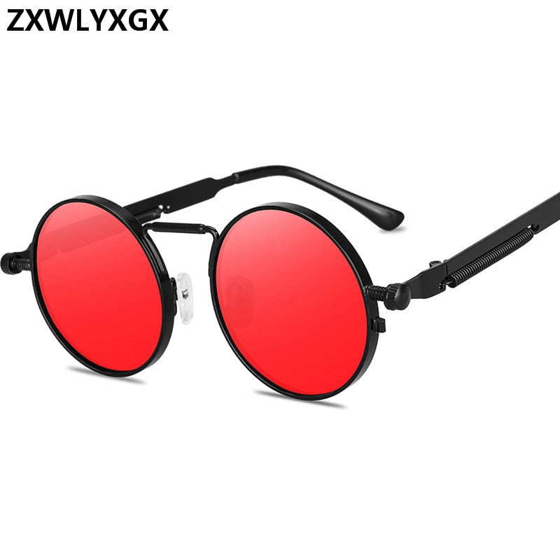 Vintage Punk Style Sunglasses Men Retro Round Metal Frame  Women Sun Glasses Fashion Eyewear Gafas sol mujer UV400