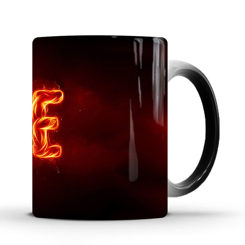 1Pcs New 350ml Thermochromic Magic Cup Love Color Changing Mug Ceramic Coffee Milk Cup Drink More Hot Water for Friends Lovers