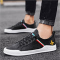 2020 New Fashion Men Leather Casual Shoes Lightweight Breathable Flats Shoes Luxury Men&#39;s Outdoor Walking Sneakers