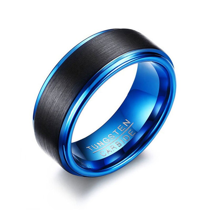 ZORCVENS 2022 New Blue Gold Color 100% Tungsten Carbide Wedding Ring For Men Women Wedding Punk Vintage Ring Jewelry Gifts