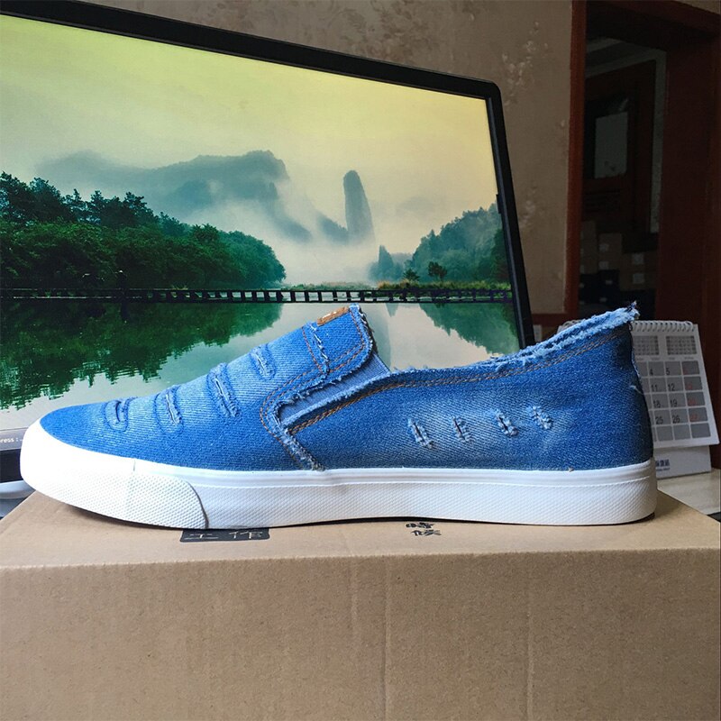 2021 Spring Summer Canvas Shoes Men Fashion Denim Shoes Slip-on Mens Casual Shoes Hot Sale Ins Cool Shoes Male Loafers