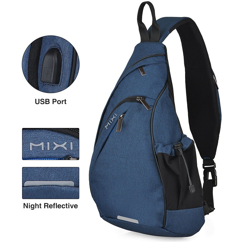 Mixi Men Sling Backpack One Shoulder Bag Boys Student School Bags University Work Travel Versatile 2020 Fashion New Design M5225