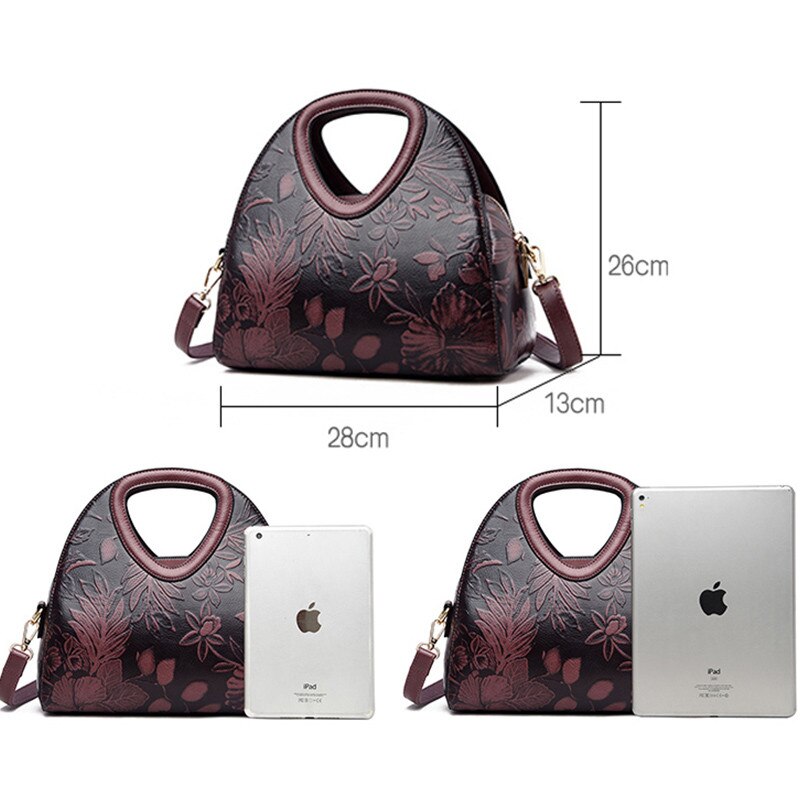 Women Leather Handbags Female Ladies Hand Hobos Bag Mother Shoulder Bag Chinese Style Crossbody Bags For Women 2019 Sac A Main