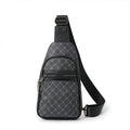 2022 Men&#39;s Chest Bags Luxury Designer Plaid Leather Shoulder Crossbody Bag Fashion Business Male Small Zipper Sling Chest Pack