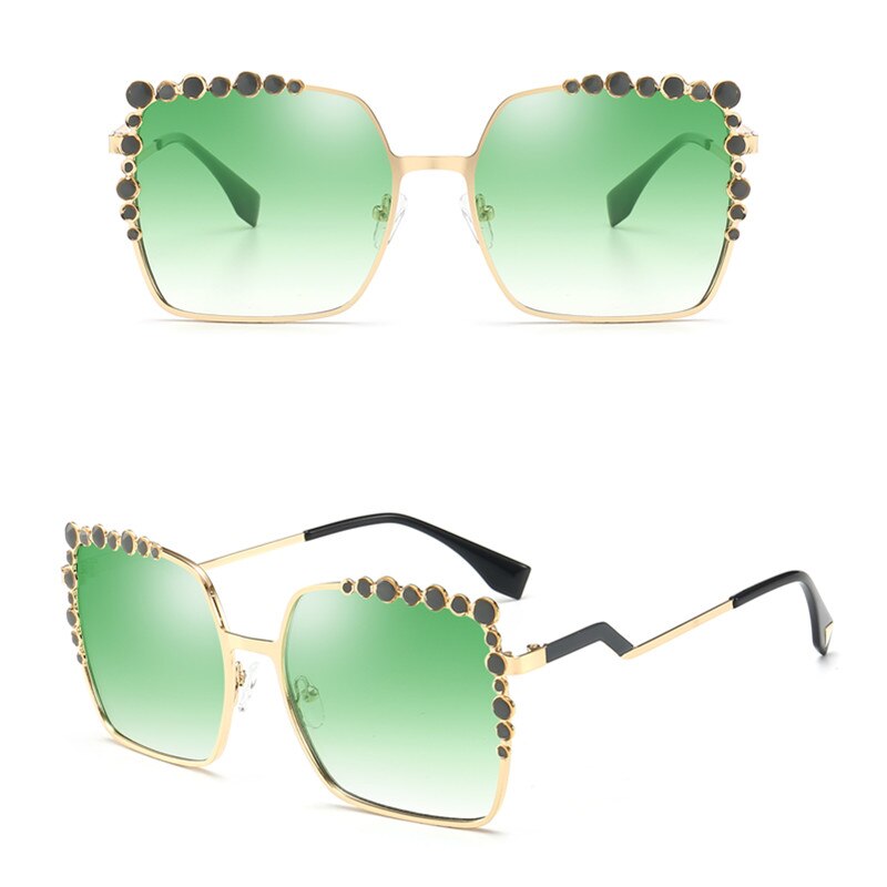 HBK Unisex Big Round Sunglasses Luxury Retro Oversized Shade for Women Men Brand Designer Good Quality Green Black UV400 Oculos