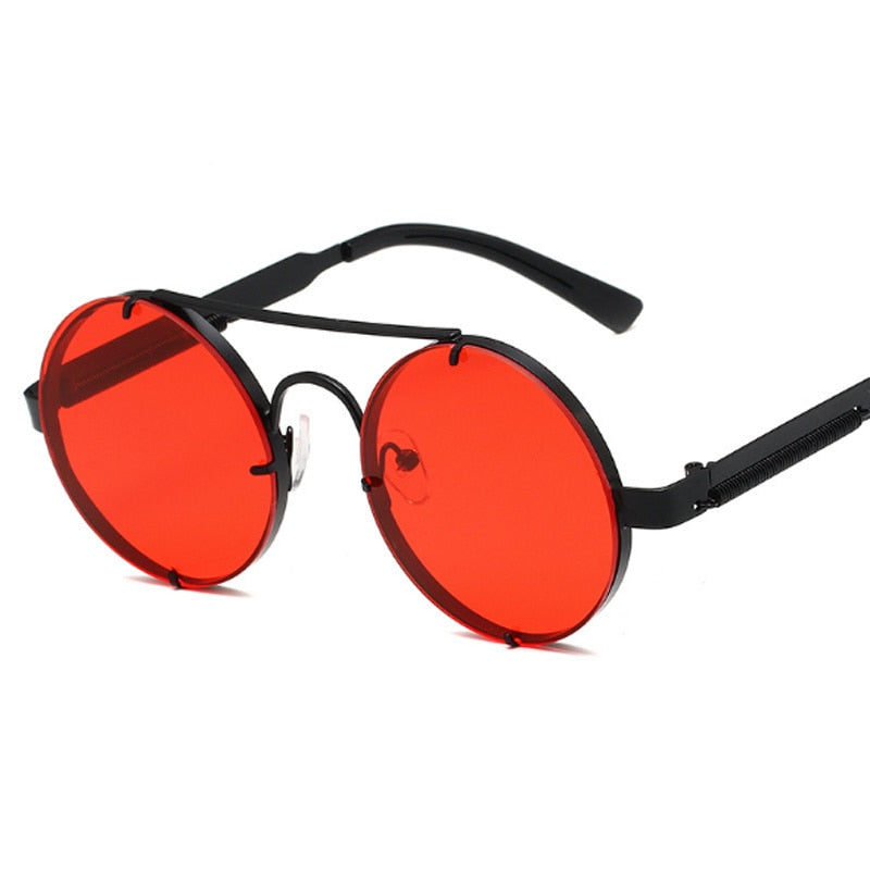 Vintage Steampunk Sunglasses Men Women Retro Brand Sun Glasses Male Female Mirror Fashion Designer Metal Round Shades Oculos