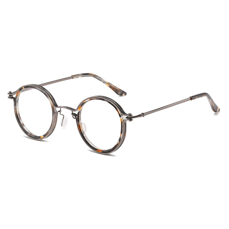 CRIXALIS Retro Round Blue Light Glasses For Men Brand Designer Metal Spectacles Frame Women Vintage Computer Eyewear Male UV400