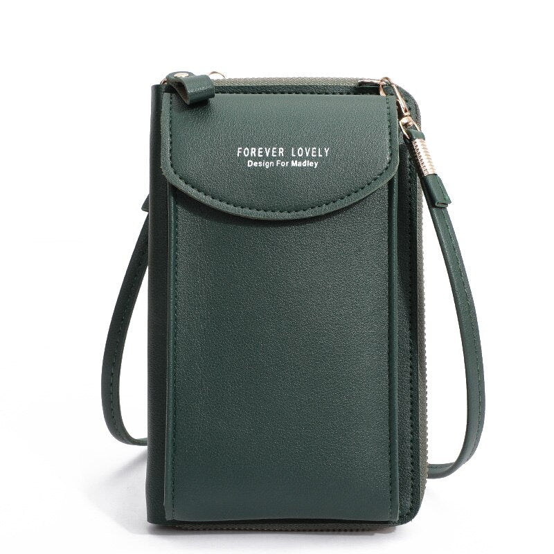 2022 Women Wallet Shoulder Mini Leather Bags Straps Mobile Phone Big Card Holders Wallet Handbag Money Pockets Girls Small Bags