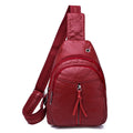Women Chest Bag soft PU leather Crossbody Bags for female messenger bags small Casual Travel backpack red bolsa feminina Soft