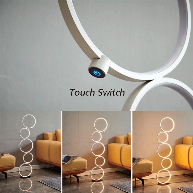 Modern Ring Touch Switch LED Floor Lights Interior Decoration Nordic Floor Lamp Standing Lamp for Living Room Home Lighting
