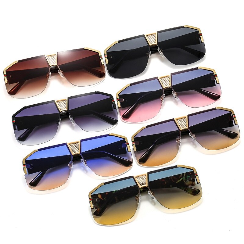 2022 New Shield Gradients Sunglasses Men Women Fashion Trend Luxury Color Lens PC Frame Brand Designer Sun Glasses