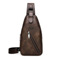 JEEP BULUO Travel Hiking Cross Body Messenger bags Men&#39;s Large Capacity Chest Sling Bag Solid Men Split Leather Bag New