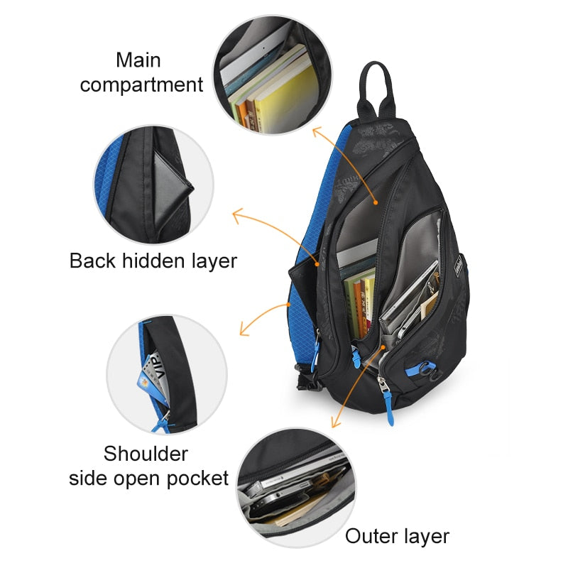 Mixi 2021 Fashion Backpack for Men One Shoulder Chest Bag Male Messenger Boys College School Bag Travel Causal Black 17 19 inch