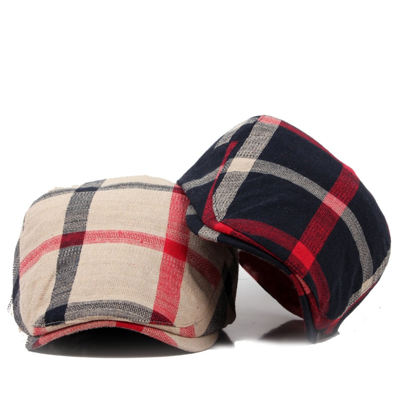 Classic Englad Style Plaid Berets Caps For Men Women Casual Unisex Sports Caps Cotton Berets Hats Boina Casquette Flat Cap
