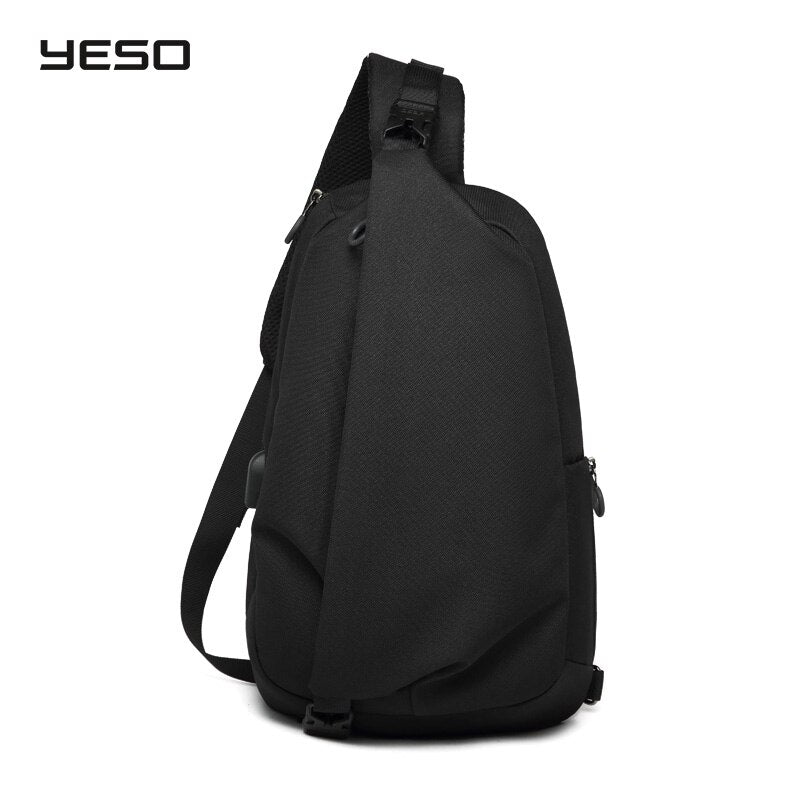 YESO Fashion Crossbody Bags with USB Sling Chest Bag Waterproof Lightweight Shoulder Backpack Casual Daypacks Fit 9.7&quot; IPad