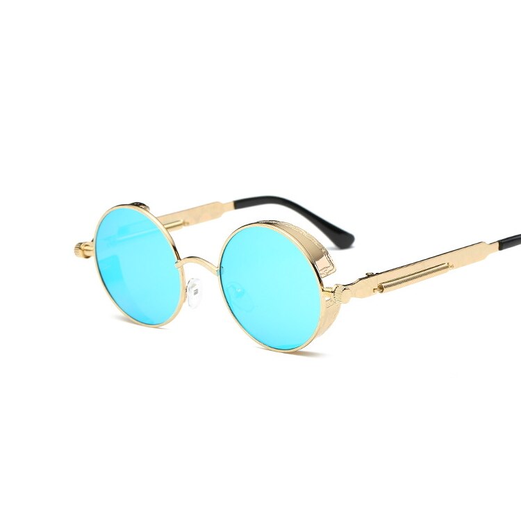 Round Metal Steampunk Sunglasses Men Women Fashion luxury sun Glasses Brand Designer Retro Vintage male Sunglasses oculos