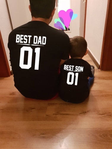 1pcsBest Dad Best Son 01 Dad and Me Tshirts Father and Son  Family  Outfits Fathers Day Gift Baby Boy Summer Look