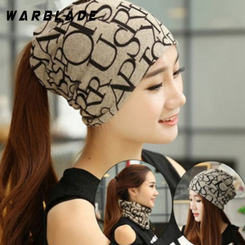 Korean Women Spring Autumn Winter Warm Cover Headgear Beanies Winter Scarf Knitted Hat Hip-hot Skullies Girls Gorros
